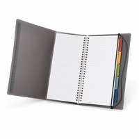 Organiseur de carnet A5 en PP, planificateur à spirale métallique, pages lignées, dossier de documents à onglets colorés pour le bureau et l'école