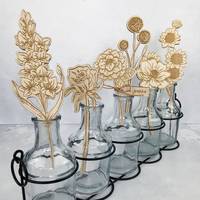 Bouquet de fleurs en bois sculpté au Laser, cadeau de fête des mères pour maman, grand-mère, cadeau d'anniversaire