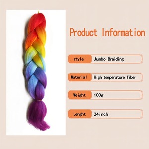 Extensions de cheveux synthétiques pré-étirées de 24 pouces de haute qualité pour tresses au <span class=keywords><strong>crochet</strong></span> - Product Image 2