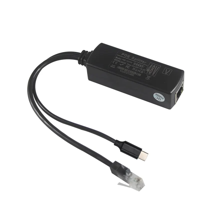 Aktif PoE Splitter 48V için 5V 2.4A USB tip A kadın Ethernet Power Over Ethernet Pcb Poe kamera Splitter