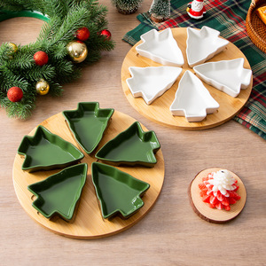 Ensemble de 5 plateaux en céramique en forme d'étoile blanche pour décorations de table de fête de Noël - Product Image 2
