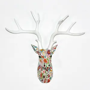 Resina Pared de cabeza animal arte decorativo renos para venta