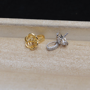 S925 Silver Wrapped Hat Pendant Female DIY Pearl 9-10 Accessories Gemstone JG5216 Head <b>Concealer</b> Pendant with Empty Holder - Product Image 3