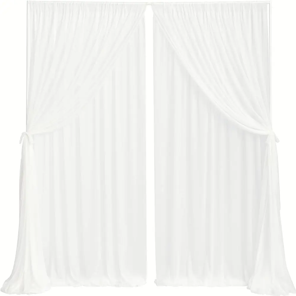 Hot Sell High Quality Multi-Colored White Soft Chiffon Background Curtain For Wedding Party Decoration