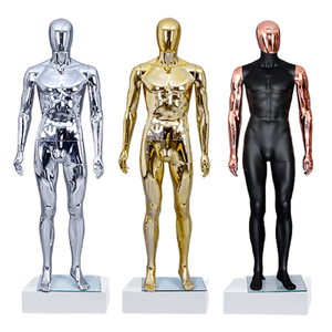 Mannequins Homme Musclés Dorés et Argentés Brillants pour Vitrine de Boutique de Mode - Mannequins Masculins Chromés de Luxe - Product Image 1