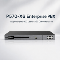 Yeastar P570-X6 PBX VoIP pour 600 utilisateurs, 60 appels, 2 E1, 16 FXO, 16 FXS, 500 trunks VoIP, système téléphonique IP de bureau