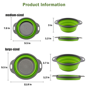מתקפל סיליקון מתקפל מתקפל סלסלת פירות ירקות מתקפלת - Product Image 6