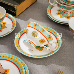 Juego de té de cerámica de lujo Eclipse-Tetera clásica de estilo vietnamita con Tazas-Regalo de porcelana para bodas, restaurantes - Product Image 6