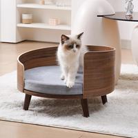 Lit de couchage toutes saisons pour petits animaux de compagnie de haute qualité lit de couchage en bois massif amovible lavable en mousse en peluche séduisant Animal chat chien lit