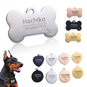 Etiquetas de Identificación para Mascotas de Acero Inoxidable, Coloridas, de Doble Cara, Redondas, para Perros - Product Image 1