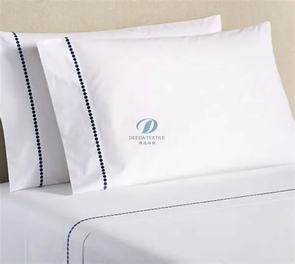 Deeda Thêu Cotton Bed Linen Bedding Set Luxury Hotel Queen Kích Thước 5 Sao Khách Sạn Bộ Đồ Giường