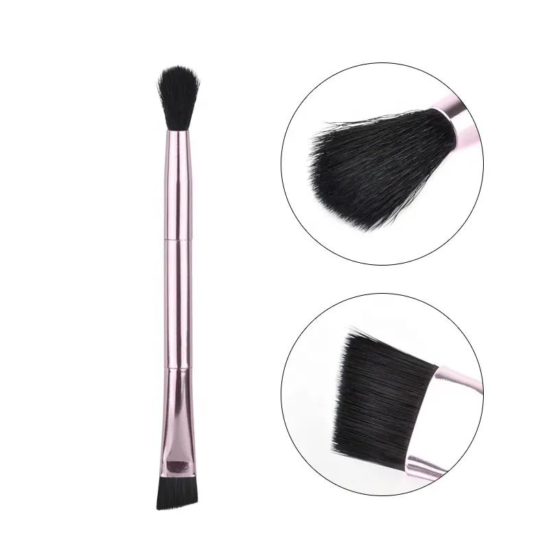 Dual Ended Cosmetic Aluminum Handle Purple Makeup Brushes Blending Brushes Eye Brow Brushes