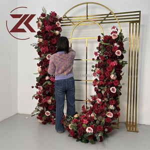 พรมดอกไม้ประ<span class=keywords><strong>ด</strong></span>ิษฐ์สีแดงคุณภาพสูง ZKAI สำหรับงานแต่งงาน ทางเ<span class=keywords><strong>ด</strong></span>ิน<span class=keywords><strong>ด</strong></span>อกไม้ งานปาร์ตี้ ลายดอกกุหลาบ - Product Image 2