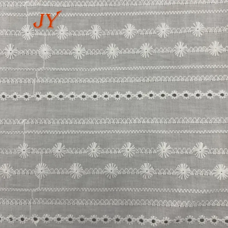 B0486 Solid Small Design Cloud soft hole eyelet pure cotton white fabric online