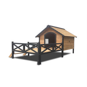 Casa de perro grande con porche de tamaño grande, refugio para perros elevada de madera XL - Product Image 5