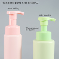 Botol Lotion Plastik Silinder 200Ml, Botol Pompa Kosmetik Botol Busa Mousse Gel Mandi, Losion Botol Silinder Plastik HDPE 250Ml Hijau Cahaya Merah Muda