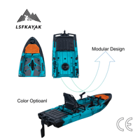 Kayak à pédales de 2,74 m pour la pêche et les loisirs nautiques – Modèle 2026 populaire, stable, monoplace avec pédales