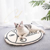 Dicke Canvas-Kühlmatte für Haustiere, abnehmbare, waschbare Hunde- und Katzen-Schlafunterlage mit rutschfester Silikonunterseite für den Innenbereich im Sommer.