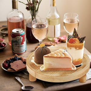 Round Solid Wood Tray For Coffee Table Natural Color Desktop <b>Decorative</b> Tray For <b>Afternoon</b> <b>Tea</b> And Beverage Serving - Product Image 2