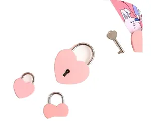 Petit cadenas décoratif rose fin en forme de cœur, 15mm, saint-valentin, noël, mariage