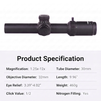 Lunette de chasse Bowei 1.75-10X24 OEM SFP avec lentille optique HD, tube de 30 mm, viseur optique compact à illumination rouge