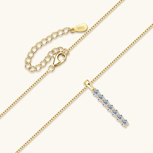 Collar <span class=keywords><strong>de</strong></span> Plata <span class=keywords><strong>de</strong></span> Ley S925 con Colgante <span class=keywords><strong>de</strong></span> Cruz <span class=keywords><strong>de</strong></span> Moissanita Incrustada <span class=keywords><strong>de</strong></span> 0.6ct, Color D, VVS, Chapado en <span class=keywords><strong>Oro</strong></span> y Rodio, Certificado por GRA, Moderno - Product Image 3