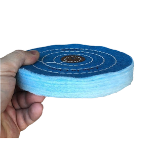 Tampons de polissage en coton extra épais de 6 pouces avec support Velcro OEM pour meuleuse d'établi avec trou de montage pour polissage automobile - Product Image 2