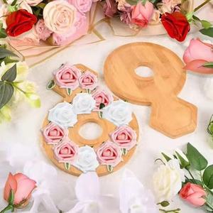 Solid Wood Tray Wedding Decoration <b>Ring</b> Shape Deli <b>Plate</b> Home Living Room Use - Product Image 1