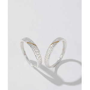 Joyería fina pareja amigo S925 anillos de plata esterlina minimalista círculo fino textura Irregular anillo de dedo para Mujeres Hombres - Product Image 4