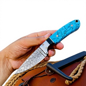 มีดทำมือดามัสกัส ขนาด 7 นิ้ว ด้ามเรซิ่นฝังลายโมเสก พร้อมปลอกเหล็ก - Product Image 5