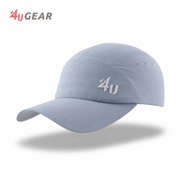 Casquette de course personnalisée 4UGEAR légère, profil bas, 5 panneaux, broderie 3D, respirante, séchage rapide, visière pré-courbée, Gorras pour hommes et femmes
