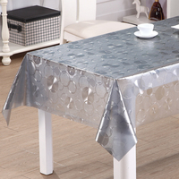 Nappe en PVC translucide effet bulles argentées RNPT, métallique, anti-taches, facile à nettoyer, pour table de cuisine