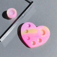 Nouvelle palette de rehaussement de cils en silicone réutilisable en forme de cœur, couleurs mélangées, pour rehaussement de cils et teinture des sourcils