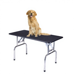 Equipo de Belleza, Mesa de Peluquería Plegable de Altura Ajustable con Elevación Neumática, Mesa Redonda de Acero Inoxidable para <span class=keywords><strong>Perros</strong></span>, Mesa de Peluquería para Exposiciones Caninas - Product Image 5