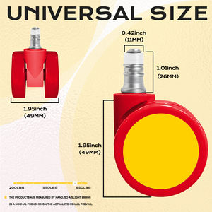 2 Polegada 360 ° Giratória Nylon Pu Castor Silencioso Mobiliário Cadeira de Escritório Rodízio Roda Moda Rodízios Cor Proteja o Chão - Product Image 5