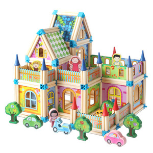 268 pièces Enfants Maître de L'architecture Blocs De Construction Jouet Créatif Château Enfants Éducatifs En Bois Jouet - Product Image 6