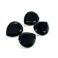 Prix de gros 8x12mm Zircon noir taille poire 100% naturel facetté fait main pierres en vrac 100 pièces MOQ Bijoux DIY Effet de couleur/feu
