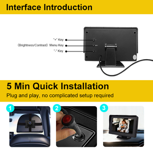 Monitor de Bebé para Auto de 4.3'' con Cámara de Visión Nocturna IR, Cámara para Auto para Monitoreo del Asiento Trasero y de Mascotas, Seguridad para Bebés y Niños - Product Image 5