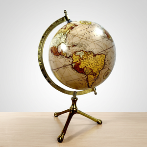 Globe terrestre antique en laiton, best-seller, décoration de table, étude géographique, nautique, fait main, bureau, décoration de bureau - Product Image 1