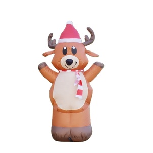 Cerf de Noël géant gonflable de 4 pieds avec décoration extérieure légère publicité promotionnelle - Product Image 3