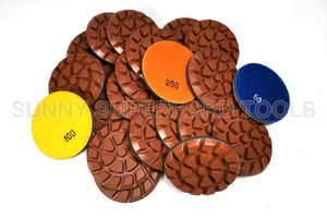 Tampons de polissage et de lustrage industriels en cuivre de 6 mm d'épaisseur, 3 pouces, pour le meulage du marbre, grain 50-400, OEM - Product Image 4
