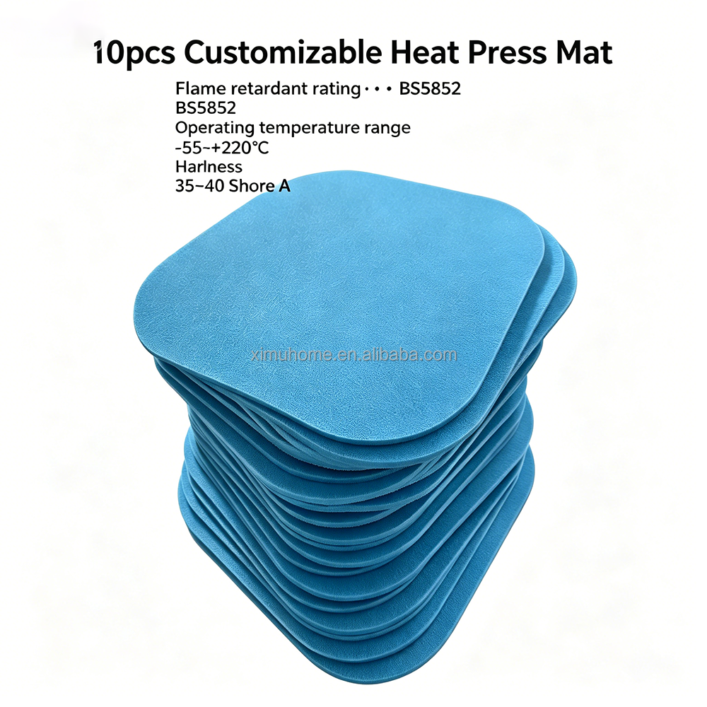Heat Press Sponge For Mat Digital Sublimation Printing Machine -55~+220 Temp Range Open Cell Silicone Custom Thickness