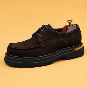 Zapatos Oxford de Ante Sintético para Hombre, con Punta Redonda, Cordones, Color Sólido, Suela de Goma Acolchada, para Todas las Temporadas, Venta al Por Mayor - Product Image 6
