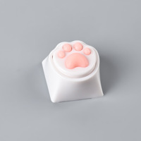 Vente en gros de nouveaux capuchons de touches en silicone personnalisés en forme de patte de chat, impression 3D, boutons de touches pour clavier mécanique de jeu, capuchons de touches en forme de chat