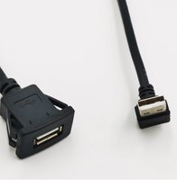 Kabel Ekstensi USB A Female dan Type C Female Square Snap in Panel Mount untuk Dashboard Mobil, Kabinet, Enclosure, OEM