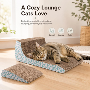 Cat Scratcher Cardboard with Catnip, Removable Cat Scratching Pad with Ball, 2-in-1 Corrugated Cat Scratch Lounge <b>Sofa</b> - Product Image 4