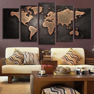 Feine Kunst Alten Welt Karte 5pcs Leinwand Malerei Moderne Abstrakte Wand Kunst Dekor Bild auf Leinwand für Home Living zimmer