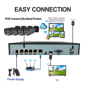 <span class=keywords><strong>Kit</strong></span> de Vigilancia CCTV 4K 8MP TSEye <span class=keywords><strong>POE</strong></span> NCR, Grabador de Video Inteligente de 4 Canales H.265, Cámara de Seguridad Tipo Bala IP66, Visualización Remota - Product Image 2
