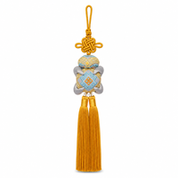 Breloque de sac artisanale en gros, nœud chinois, pompon, style oriental traditionnel, pendentif porte-bonheur vintage pour sac à main