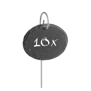 Etiquettes en pierre noire, 10x7cm, fait main, <span class=keywords><strong>prix</strong></span> Direct d'usine, étiquettes pour plantes en <span class=keywords><strong>ardoise</strong></span> naturelle, avec piquet en métal, vente en gros - Product Image 5